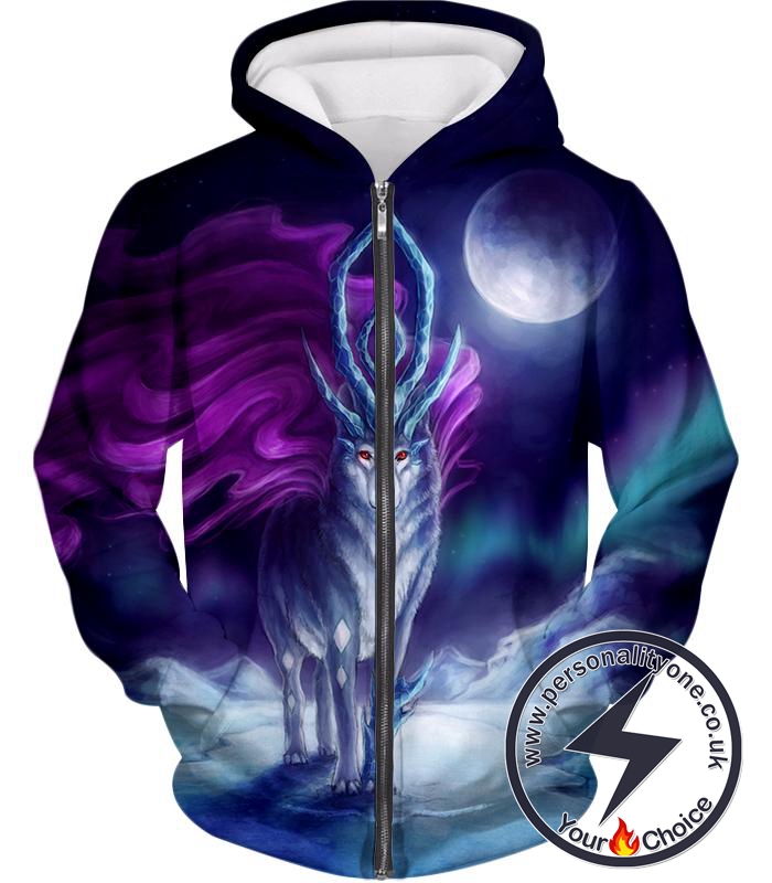 Pokemon Cool Legendary Pokemon Suicune Fanart HD Graphic Promo Anime Zip Up Hoodie